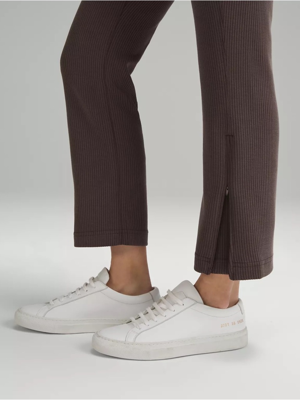 New Lululemon Ribbed Softstreme Zip-Leg HR Crop 25" Espresso Size 4 NWT - Picture 5 of 12